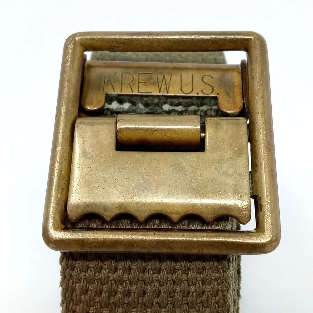 WWII Belt Buckle Brass KREW US Marines Army Military Vintage Original